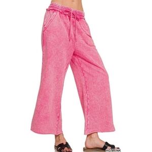 New Zenana French Terry Palazzo Sweatpants
